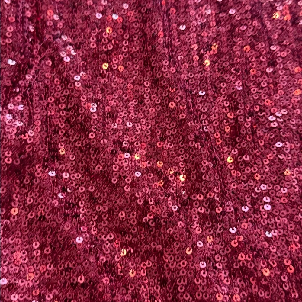 Burgundy Sequin Off Shoulder Shift Dress Boho Cocktail Wedding Party Festival✨